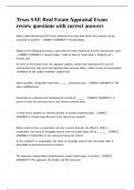 Texas SAE Real Estate Appraisal Exam review questions with correct answers