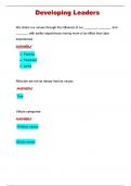 Developing Leaders questions and answers