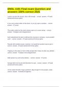 ENGL 1101 Final exam Question and answers 100&percnt; correct 2025