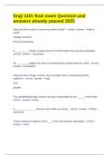 Engl 1101 final exam Question and answers already passed 2025