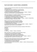 NUR 452 EXAM 1 QUESTIONS & ANSWERS
