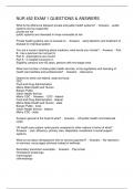 NUR 452 EXAM 1 QUESTIONS & ANSWERS
