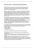 NUR 452 EXAM 1 QUESTIONS AND ANSWERS