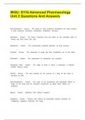 WGU&colon; D116 Advanced Pharmacology Unit 2 Questions And Answers