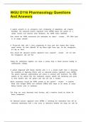 WGU D116 Pharmacology Questions And Answers