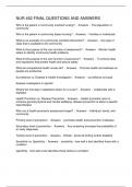 NUR 452 FINAL QUESTIONS AND ANSWERS