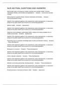 NUR 452 FINAL QUESTIONS AND ANSWERS