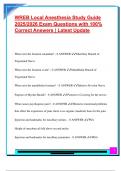 WREB Local Anesthesia Study Guide  2025&sol;2026 Exam Questions with 100&percnt;  Correct Answers &vert; Latest Update