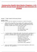 Community Health Quiz Banks Chapters 1-22 &lpar;2025&rpar; Actual Exam Questions and Answers A&plus; Graded&period;