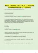 ANCC Practice UPDATED  ACTUAL Exam  Questions and CORECT Answers