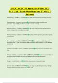 ANCC AGPCNP Study Set UPDATED  ACTUAL  Exam Questions and CORECT  Answers 