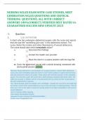 NURSING NCLEX EXAM WITH CASE STUDIES&comma; NEXT GENERATION NCLEX QUESTIONS AND CRITICAL THINKING QUESTIONS&period; ALL WITH CORRECT ANSWERS 100&percnt;CORRECT&sol;VERIFIED BEST RATED A&plus; GUARANTEED SUCCESS NEW UPDATE 2025
