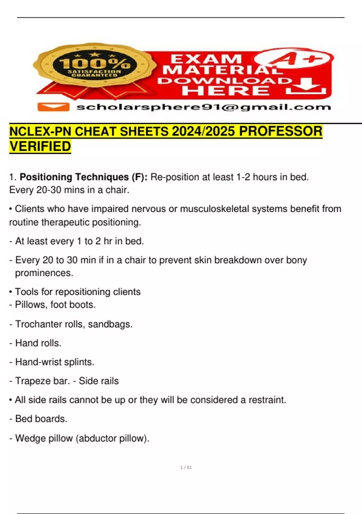 NCLEX-PN Cheat Sheets 2024/2025 – Professor-Verified Quick Reference ...