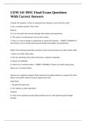 CEM 141 MSU Final Exam Questions With Correct Answers&period;