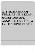 ATI NR 293 Pharmacology &ndash; Final Exam Review Questions and Verified Answers 2025 &ndash; Nursing School Prep Material