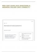 MED CERT EXAM 2025 QUESTIONS & ANSWERS SOLVED 100&percnt; CORRECT&excl;&excl;