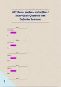 SAT Roots&comma; prefixes&comma; and suffixes &sol; Study Guide Questions with Definitive Solutions&period;  