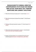 MASSACHUSETTS FUNERAL DIRECTOR JURISPRUDENCE STATE EXAM 2025 BRAND NEW ACTUAL EXAM WITH 100- VERIFIED QUESTIONS AND CORRECT SOLUTIONS 