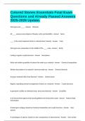Colored Stones Essentials Final Exam Questions and Already Passed Answers 2025-2026 Update&period;