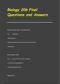 Biology 206 Final Exam Review 2025 Questions and Answers Solved Correct&excl;&excl;