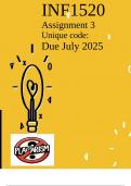 INF1520 Assignment 3 &lpar;Exceptional Response&rpar; Due July 2025