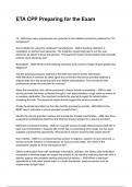 ETA CPP Preparing for the Exam Most Recent 2026&sol;2027 Questions and Accurate Answers