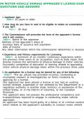 PA Motor Vehicle Damage Appraiser's License-Exam Questions and Answers