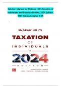 Solution Manual for McGraw Hill's Taxation of Individuals and Business Entities&comma; 2024 Edition&comma; 15th Edition All Chapters 1-25 Fully Covered With Questions And Verified Solutions With Rationales And Case Study&period;