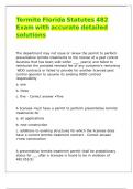 Termite Florida Statutes 482 Exam with accurate detailed solutions