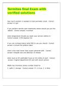 Termites final Exam with verified solutions