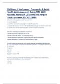 CHII Exam 1 Study exam - Community & Public Health Nursing concepts Exam 2025&ndash;2026 Accurate Real Exam Questions and Verified Correct Answers JUST RELEASED