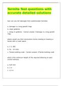 Termite Test questions with accurate detailed solutions 