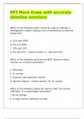 PFT Mock Exam with accurate detailed solution