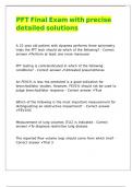 PFT Final Exam with precise detailed solutions