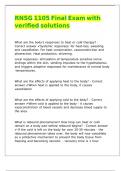 RNSG 1105 Final Exam with verified solutions