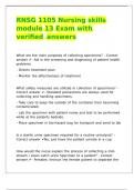 RNSG 1105 Nursing skills module 13 Exam with verified detailed answers