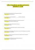 CMLA Exam Review &ndash; Questions and Answers &lpar;Graded A&plus;&comma; 2024&sol;2025 Edition&rpar;