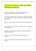 Science 14 Exam with accurate detailed answers
