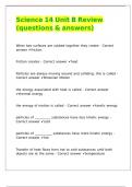 Science 14 Unit B Review &lpar;questions & answers&rpar;