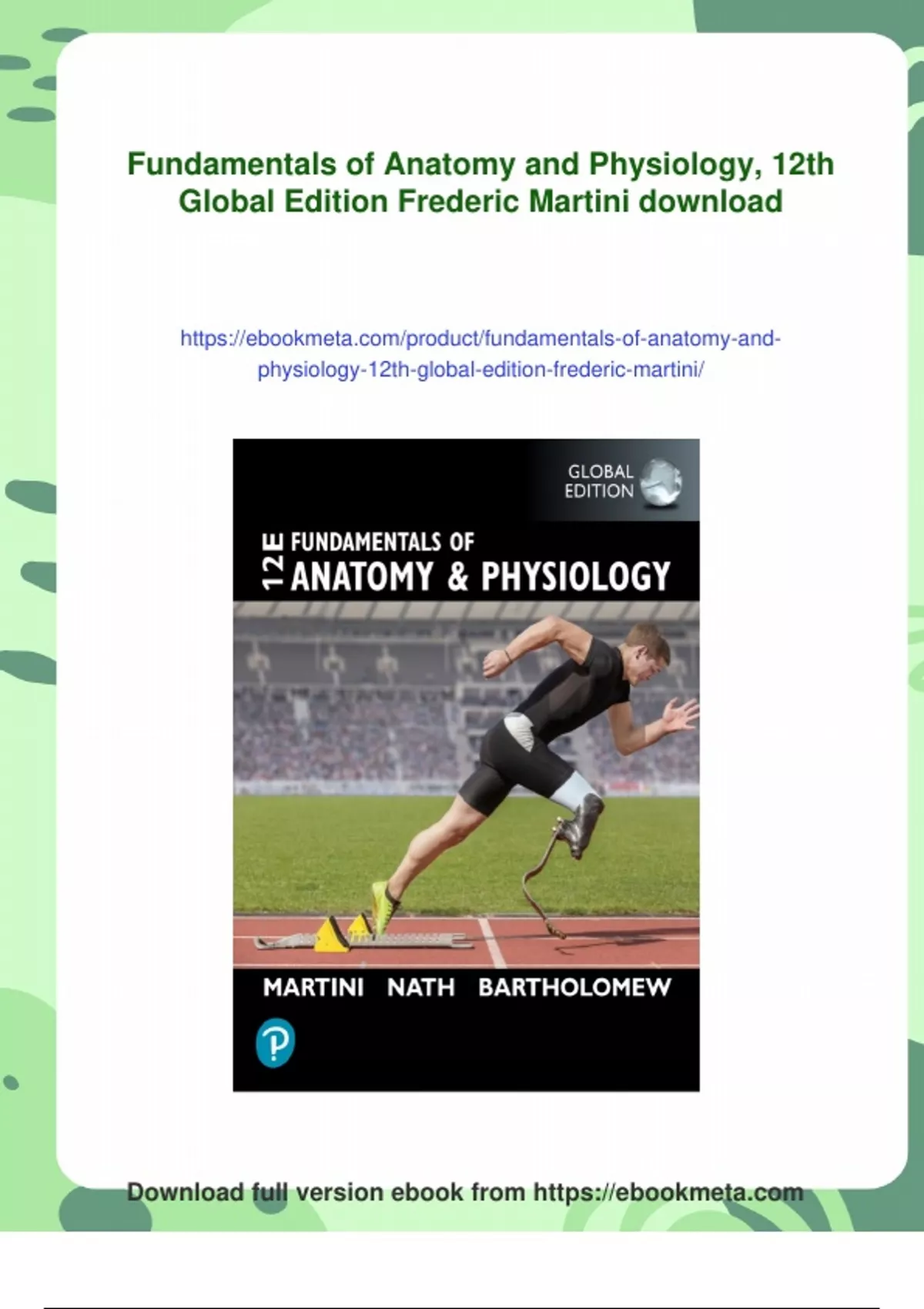 Summary Fundamentals of Anatomy and Physiology, 12th Global Edition