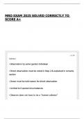 MRO EXAM 2025 SOLVED CORRECTLY TO SCORE A&plus;