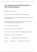 U&period;S&period; Pharmacopeia &lpar;USP&rpar; questions with verified answers