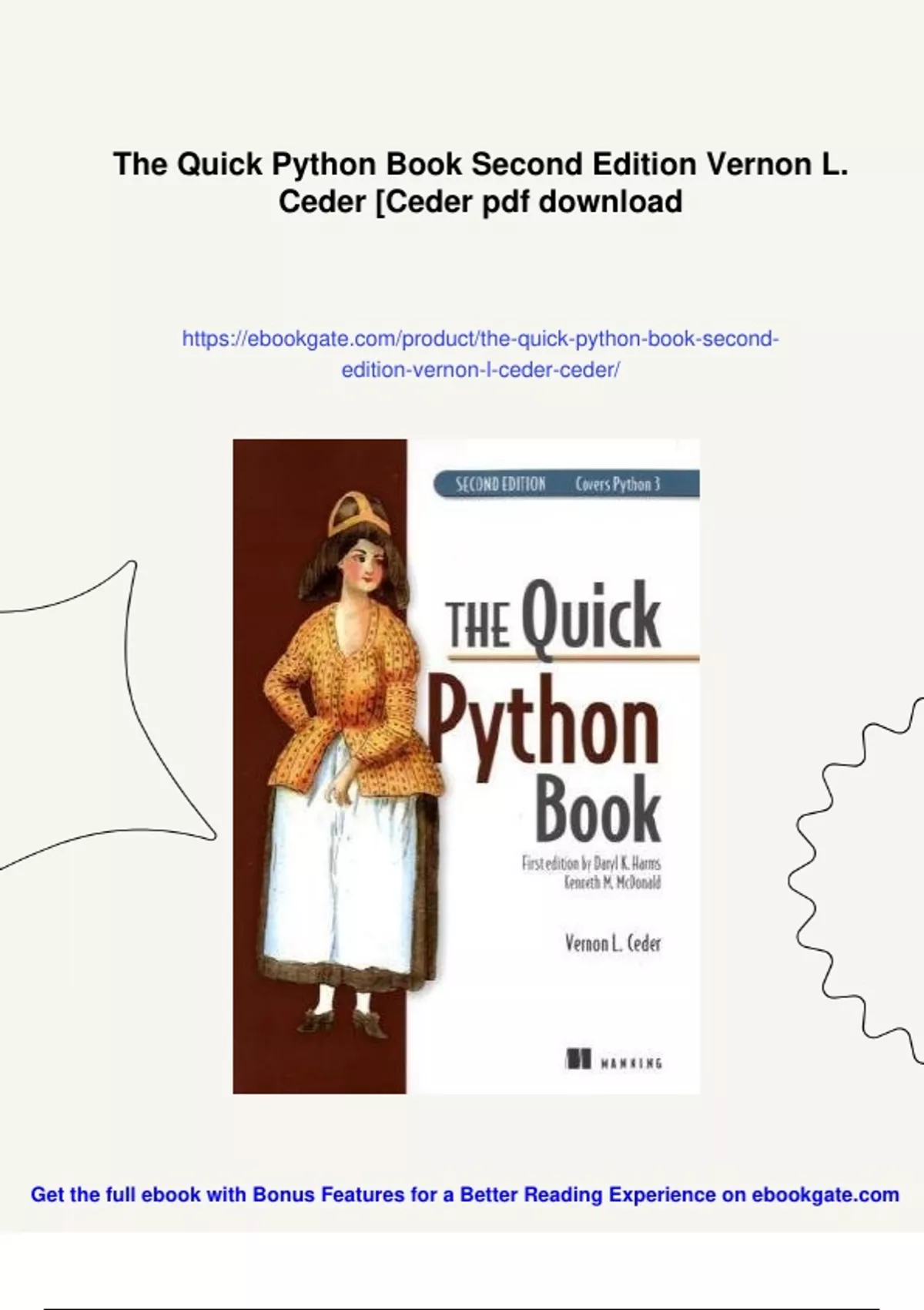 Summary The Quick Python Book Second Edition Vernon L. Ceder [Ceder ...