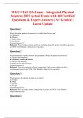 WGU C165 OA Exam &ndash; Integrated Physical Sciences 2025 Actual Exam with 400 Verified Questions & Expert Answers &vert; A&plus; Graded &vert; Latest Update