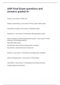 USP Final Exam questions and answers graded A&plus;