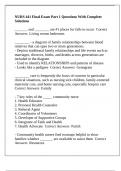 NURS 441 Final Exam Part 1 Questions With Complete Solutions