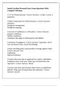 South Carolina Personal Lines Exam Questions With Complete Solutions