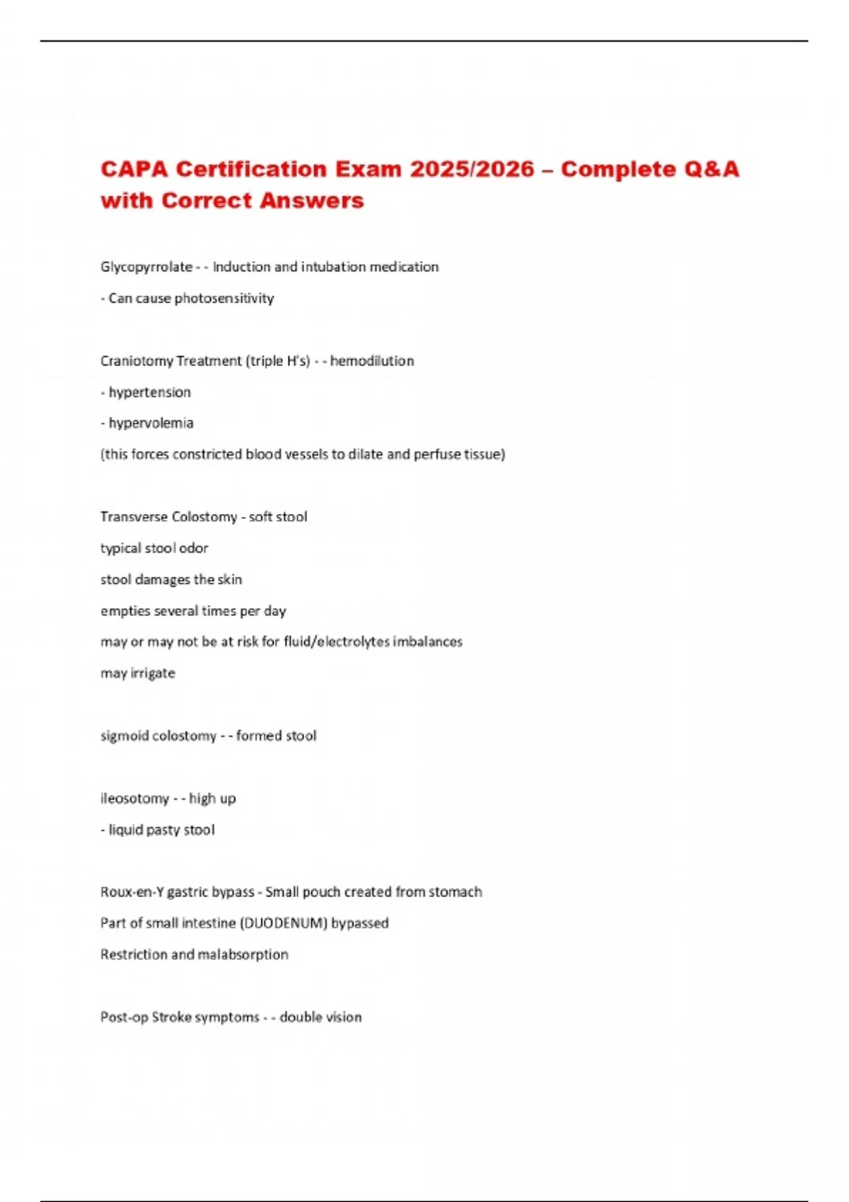 CAPA Certification Exam 2025/2026 – Complete Q&A with Correct Answers ...