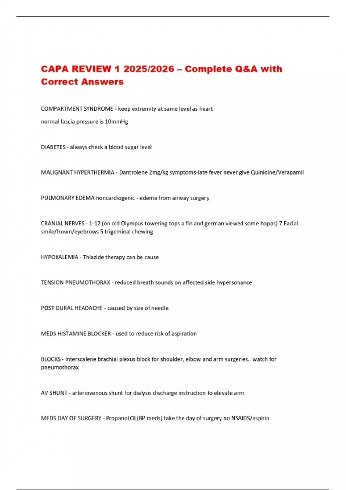 CAPA REVIEW 1 2025/2026 – Complete Q&A with Correct Answers - CAPA ...