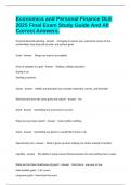 Economics and Personal Finance DLE 2025 Final Exam Study Guide And All Correct Answers&period;